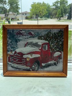 Xmas truck diamond dot painting picture