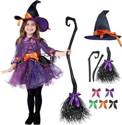 Spooktacular Creations - Child Girl Orange Purple Witch Costume (5 – 7 yrs)