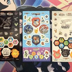 Pokemon Stamp Rally 2011 7 Eleven Keldeo, Zekrom Reshiram Set Sticker Lot (3pcs)