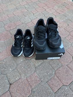 2 Pairs of Adidas Run Falcon 5 Shoes Used
