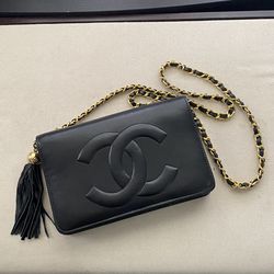 Vintage Black Leather Luxury Chain Bag Crossbody Bag