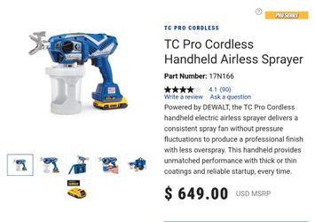 TC Pro Earless Handheld Graco Paint Sprayer