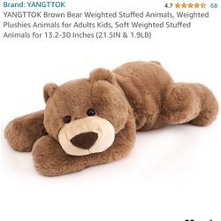 YANGTTOK Brown Bear Weighted Stuffed Animals, Weighted Plushies Animals for Adults Kids, Soft Weighted Stuffed Animals for 13.2-30 Inches (21.5IN & 1.