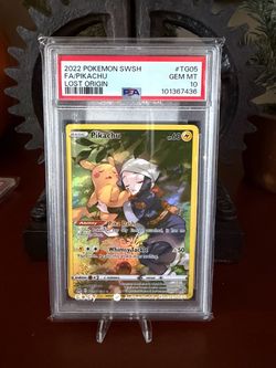 2022 POKEMON SWORD & SHIELD LOST ORIGIN #TG05 FULL ART/PIKACHU PSA 10