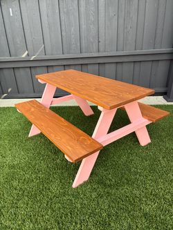 Kids Wooden Picnic Table with Benches