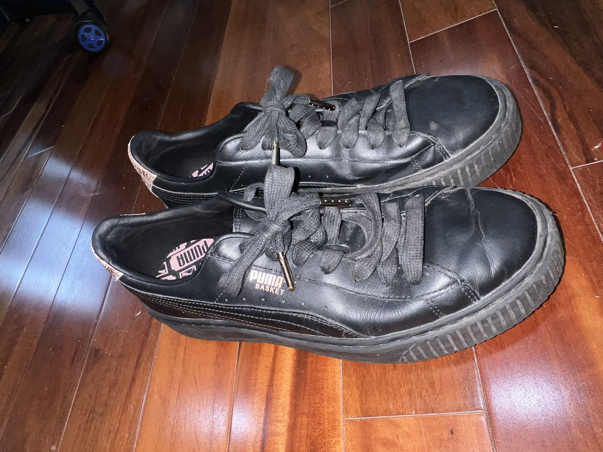 PUMA Black Sparkly Basket Pumas  Women