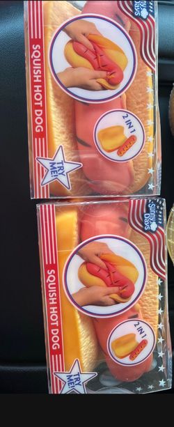 Hotdog squishy $15- each or trade.