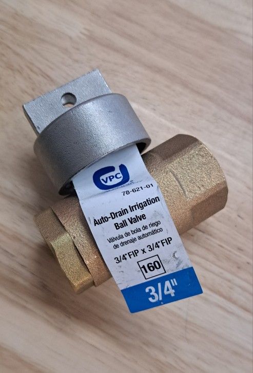 3/4 in. Bronze FNPT In-Line Irrigation Ball Valve with Automatic Drain Store