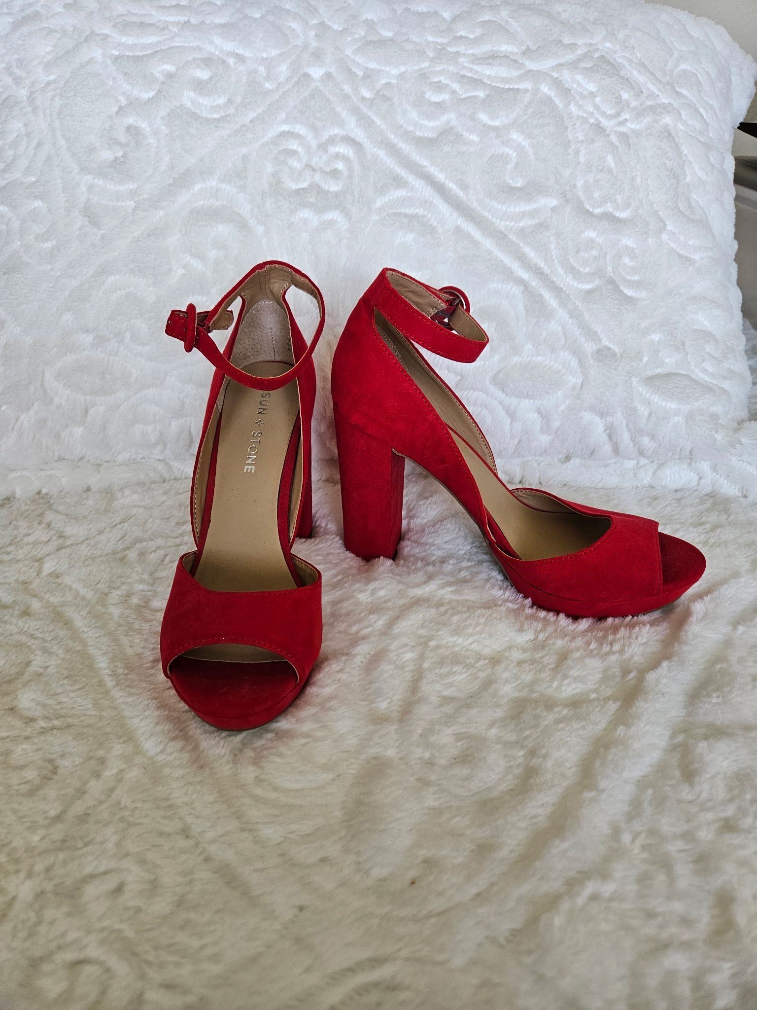 Sun And Stone Peep Toe High Heels