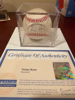 Nolan Ryan autographed baseball Steiner