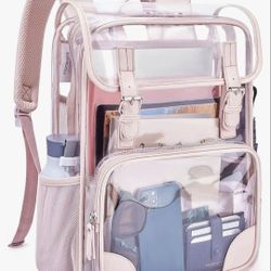Pink Clear Backpack 