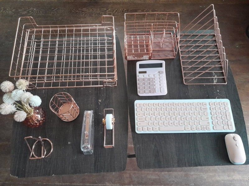 Rose Gold Desktop Accessories