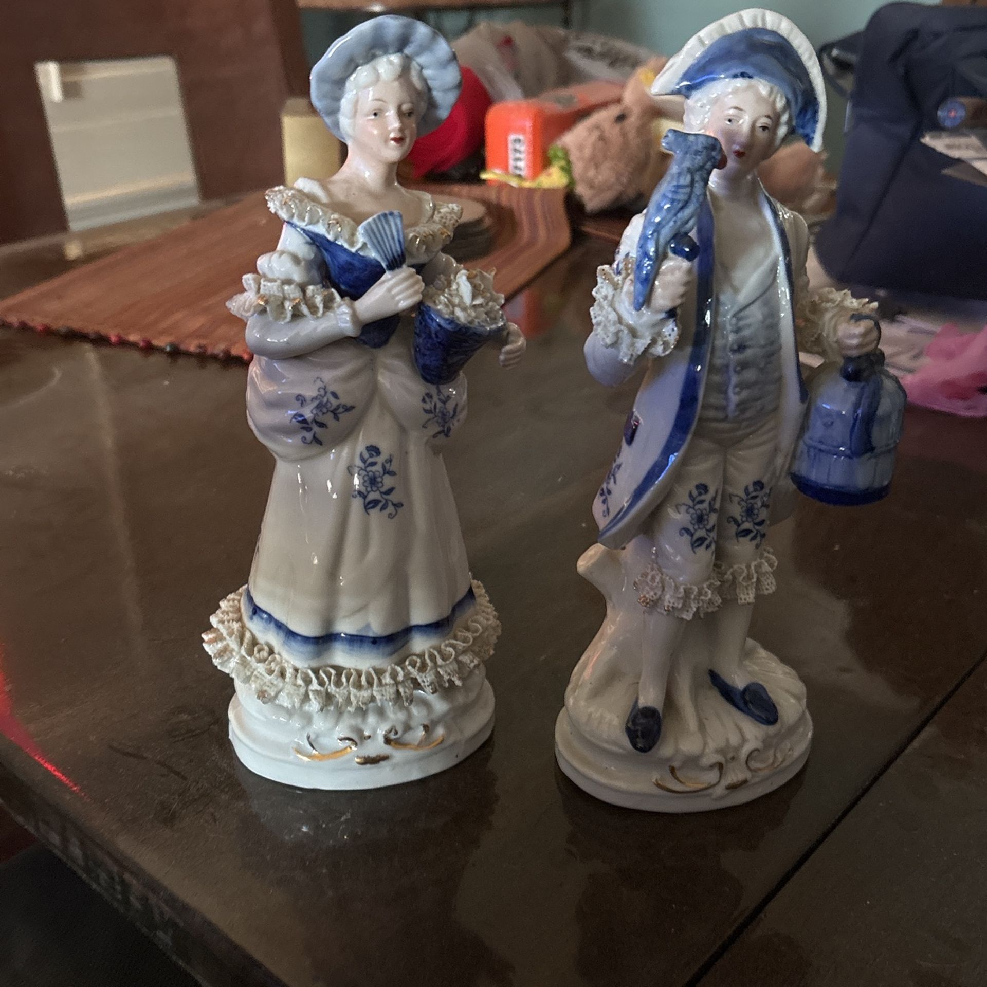 Vintage Porcelain George & Martha Washington Figurines 10” Tall Perfect Condition
