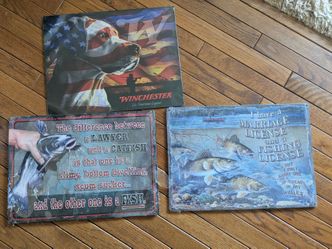 3 new metal signs