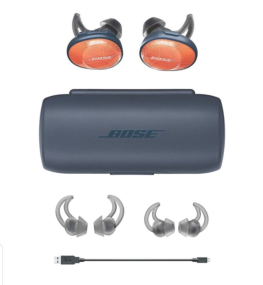 Bose wireless earbuds soundsport orange- used twice. $160.