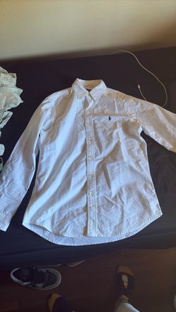 polo ralph lauren white button up long sleeve