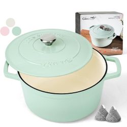 6 QT Dutch Oven Pot with Lid, Enameled Cast Iron