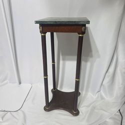 Green marble plant stand