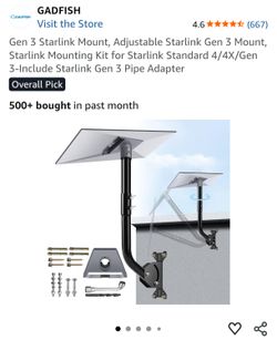 Gen 3 Starlink Mount, Adjustable Starlink Gen 3 Mount, Starlink Mounting Kit for Starlink Standard 4/4X/Gen 3-Include Starlink Gen 3 Pipe Adapter