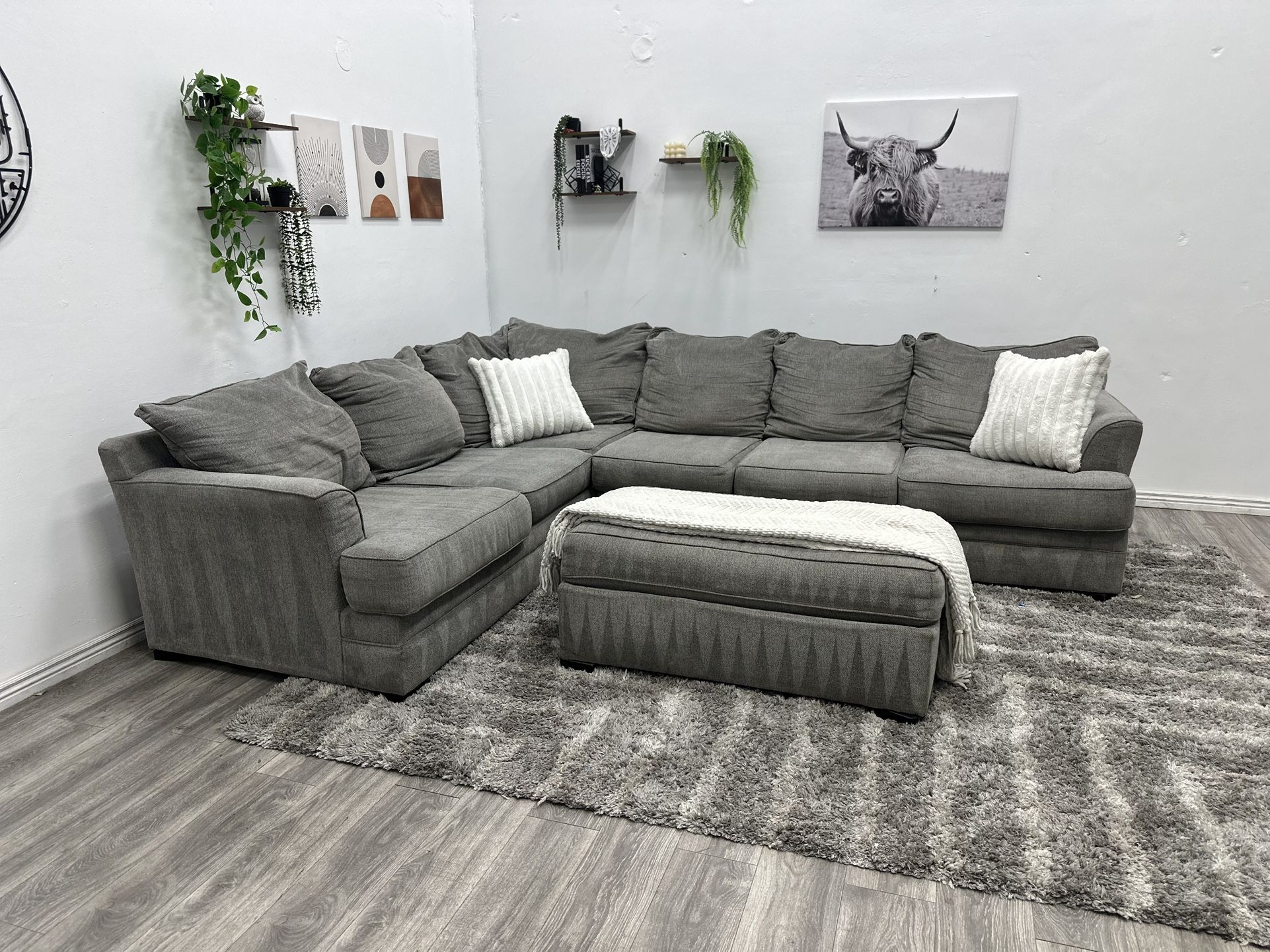 Grey Sectional Couch - Free Delivery