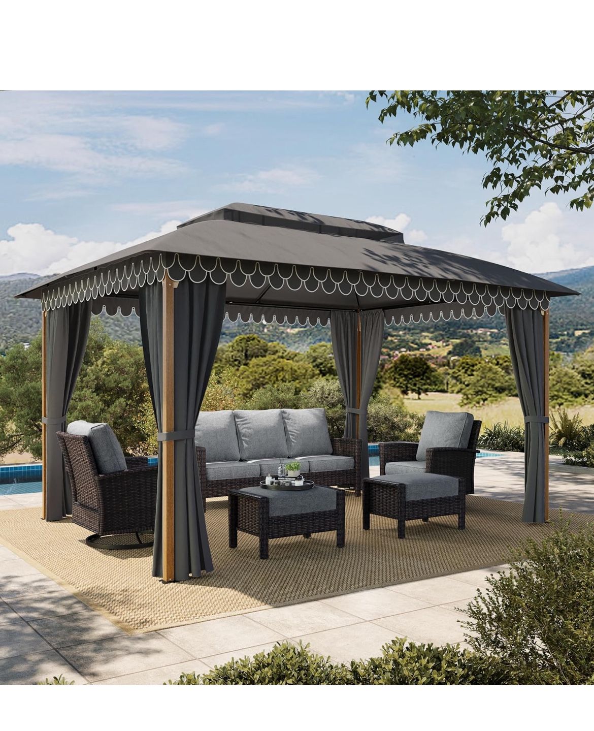 Gazebo Metal Frame Canvas Top