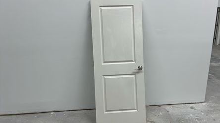White 2-Panel Interior Door with Knob