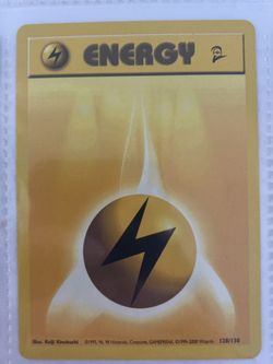 Lightning Energy 128/130 Base Set 2 Near Mint NM Wizards WOTC Pokemon Card