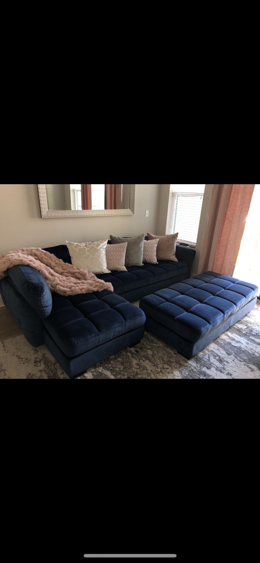 Blue sectional couch; very good condition; negotiable
