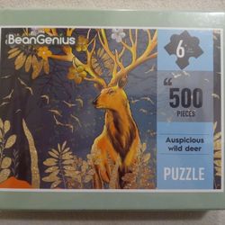 BRAND NEW ---FACTORY SEALED--Auspicious Wild Deer 500pc 16"×24" Jigsaw puzzle by BeanGenius (Factory Sealed).  