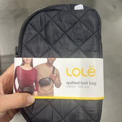 NWT Lolë Quilted Black Belt Bag