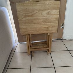 Wood Foldable Tables Set Of 4 