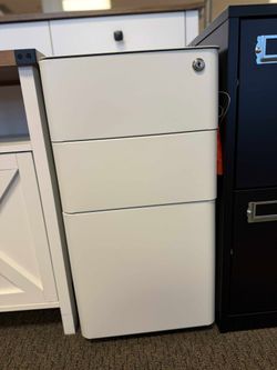 3-Drawer Slim Vertical File Cabinet, Fully Assembled Except Casters, Legal/Letter Size, White