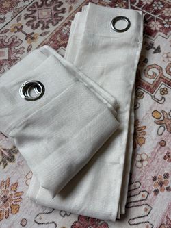 Neutral Linen-Style Curtain Panels – Never Used