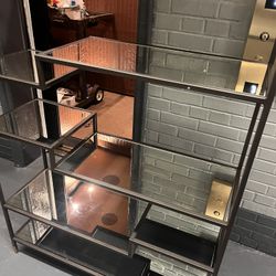 blackened bronze metal 4 shelf bookcase