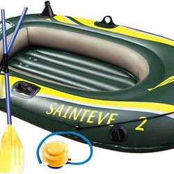 2 Person Inflatable Boat Foldable Inflatable Boat Set Portable Thickened Floating Rafts Wear-Resisting Kayak Rubber Boats Hovercraft Dinghies for Fish