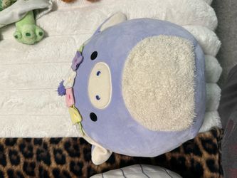 Squishmallow Purple Hippo Plush with Flower Crown