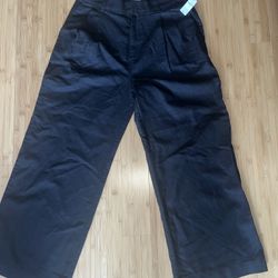 Woman’s Wide leg  high rise pleated linen black pants. NWT . Linen/cotton mix. Extremely comfortable and beautifully pleated.