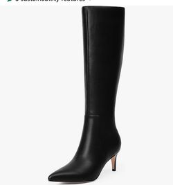QIY Knee high black boots