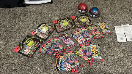 Pokémon TCG Sealed Lot - Blister Packs, Booster Sleeves & Poké Balls