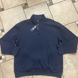 NWT IZOD men’s soft snap mock pullover size L