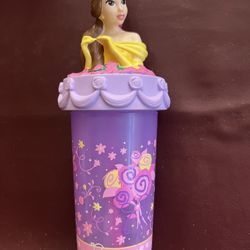 Vintage Collectible Disney BELLE  Tumbler with 3d Topper and straw 