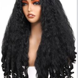 Afro Curly V Part Wig-Synthetic 