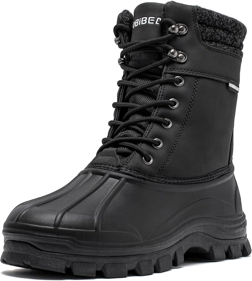 New Hobibear Men's Snow Boots Insulated Waterproof Warm Fur Lined Hiking