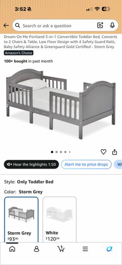 Gray Toddler Bed Frame Disassembled