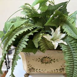 Plants In Metal Vases. Artificial. Large 