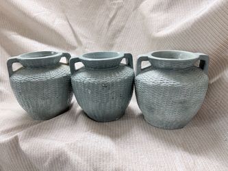 Set of 3 Ceramic Vases with Handles