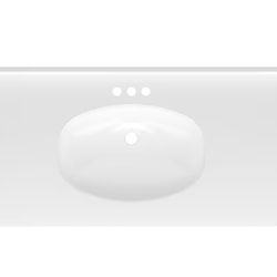 Project Source 61-in x 22-in White Cultured Marble Single Sink 4-in Centerset Faucet Mount Bathroom Vanity Top