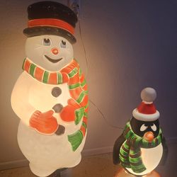 Vintage Blow mold chrismas decorations