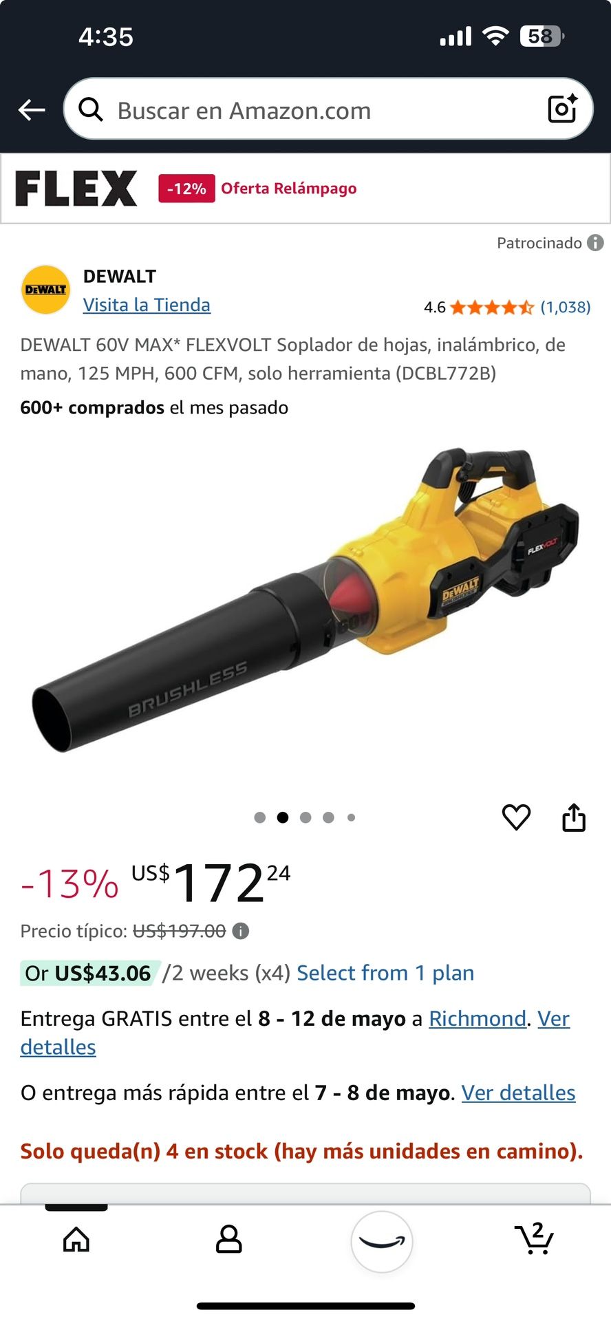 Blower Dewalt 60v