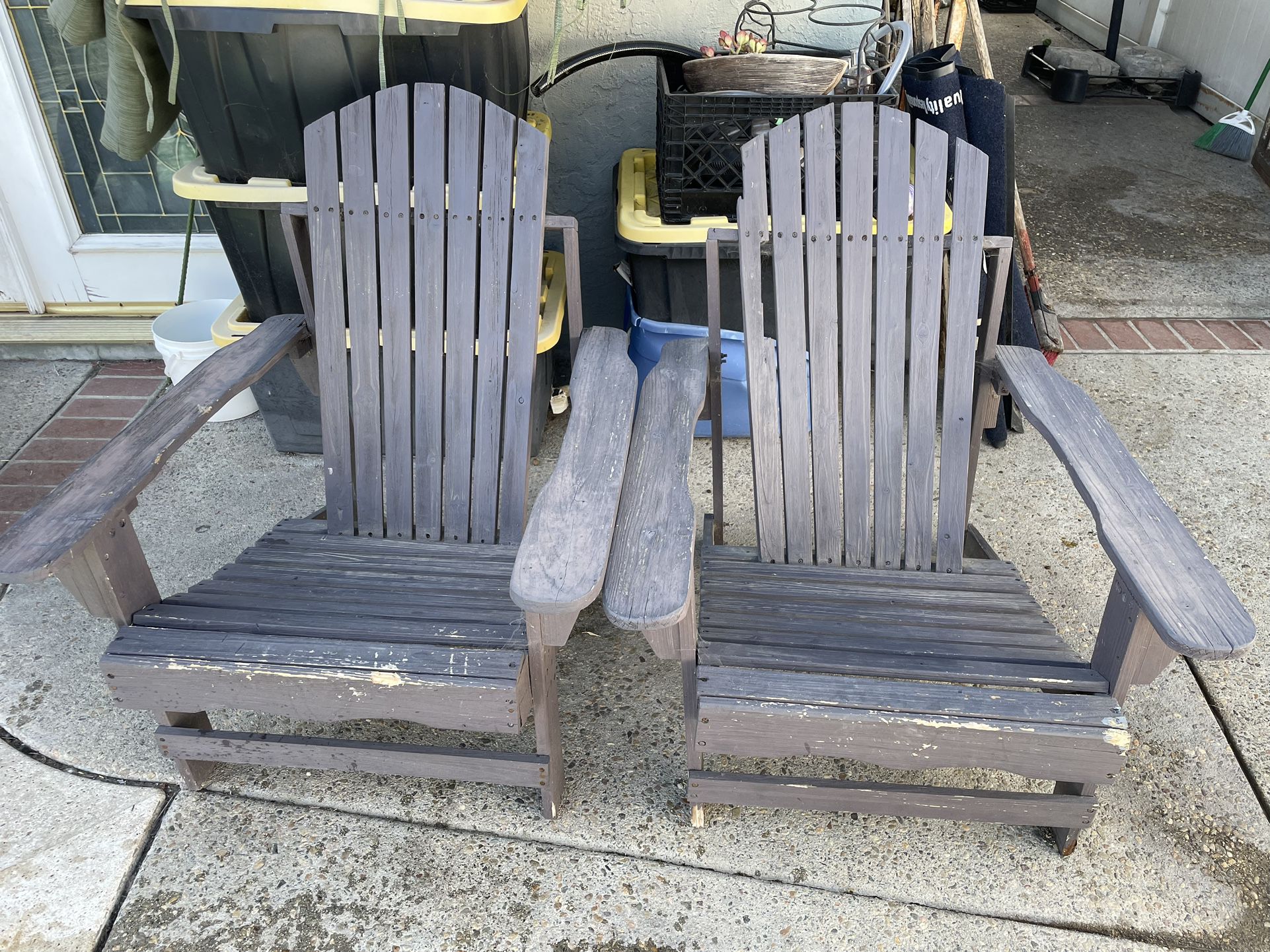FREE. 2 Wooden Adirondack Chairs